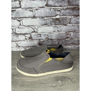 Olukai Nohea Mesh Comfort Gray Yellow Slip Casual On Shoes Men’s 10.5M US/43.5EU